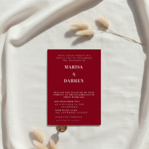 Invitación Boda personalizada manuscrita rosa y roja