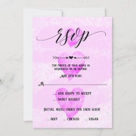 Invitación Boda personalizada RSVP corazones tradicionales