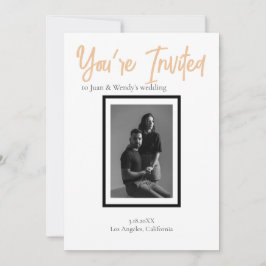 Invitación Boda Personalizada Simple Clásica Minimalista
