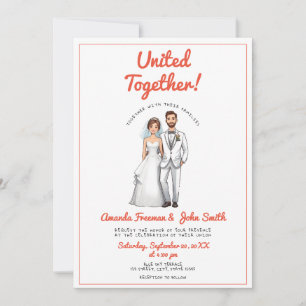 Invitación Boda personalizado de fotografía de la pareja roja