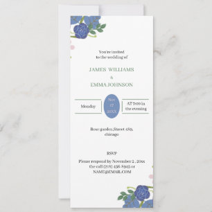 Invitación Boda personalizado de la flor morada