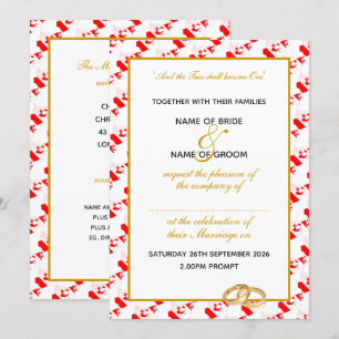 Invitación BODA personalizado del tríptico de oro Faux Gold d