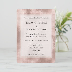 Invitación Boda personalizado Rubor Pink Rose Gold