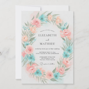 Invitación Boda Petal de Coral Acuático