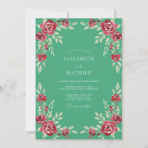 Invitación Boda Petal Ruby Espuma de Mar