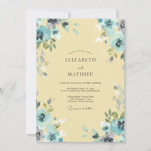 Invitación Boda Pétalo Acuario Mantequilla