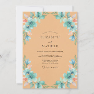 Invitación Boda Pétalo Acuático Albaricoque