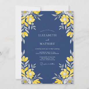 Invitación Boda Pétalo Amarillo Índigo