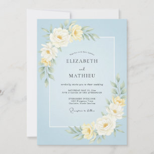 Invitación Boda Pétalo Azul Cielo