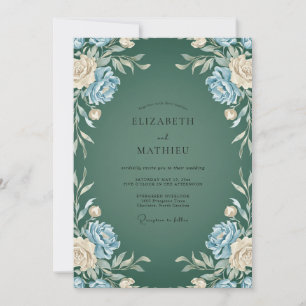Invitación Boda Pétalo Azul Forestal