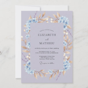 Invitación Boda Pétalo Azul Malva