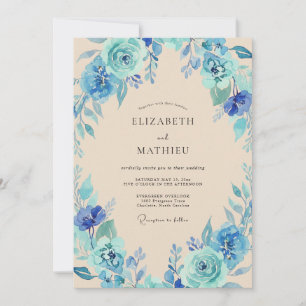 Invitación Boda Pétalo Azul Teal