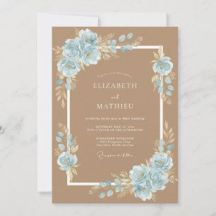 Invitación Boda Pétalo Azul Toffee
