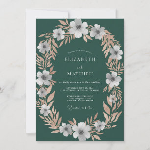 Invitación Boda Pétalo Azul Turquesa Profundo