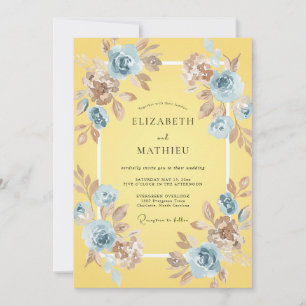 Invitación Boda Pétalo Azure Amarillo