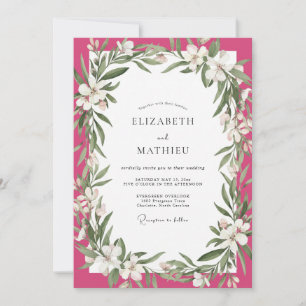 Invitación Boda Pétalo Blanco Magenta