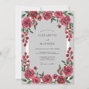 Invitación Boda Pétalo Carmesí