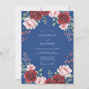 Invitación Boda Pétalo Carmesí Pizarra