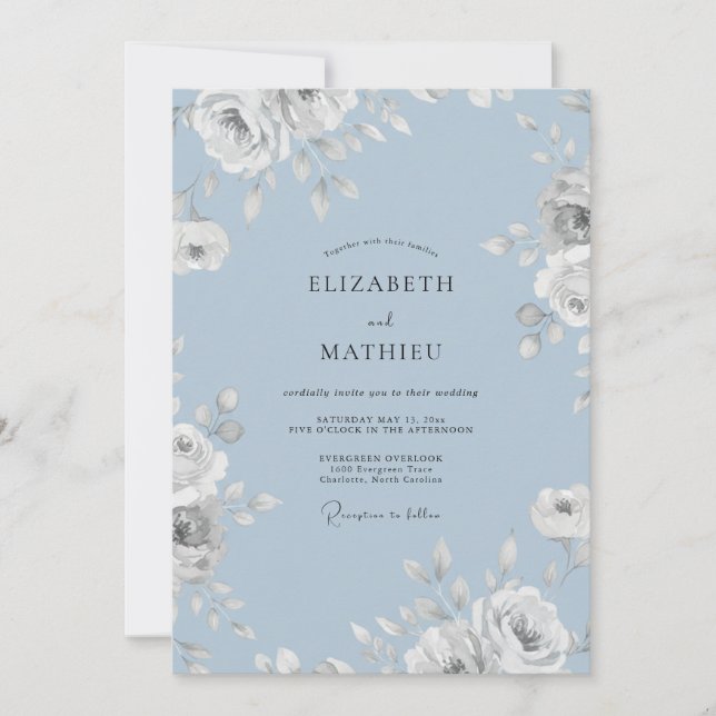 Invitación Boda Pétalo de Aciano (Anverso)