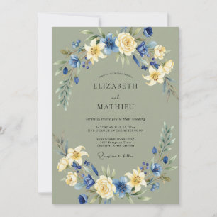 Invitación Boda Pétalo de Aciano Musgo