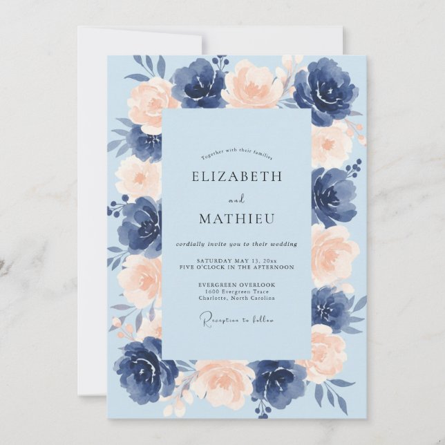 Invitación Boda Pétalo de Albaricoque Azure (Anverso)