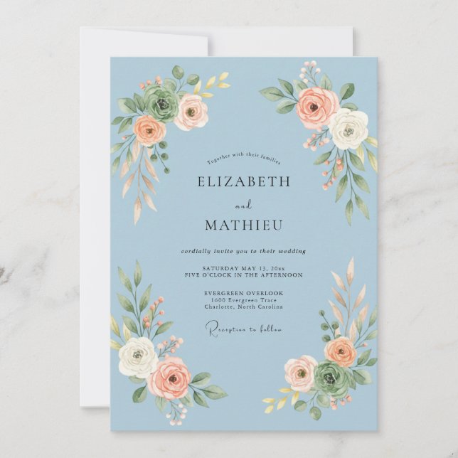 Invitación Boda Pétalo de Albaricoque Hielo (Anverso)