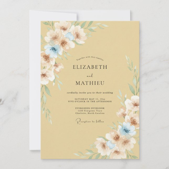 Invitación Boda Pétalo de Azafrán (Anverso)