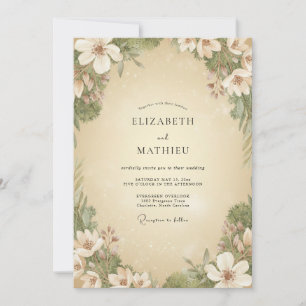 Invitación Boda Pétalo de Champán Crema