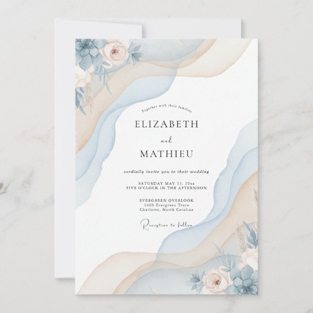 Invitación Boda Pétalo de Champán de Hielo (Anverso)