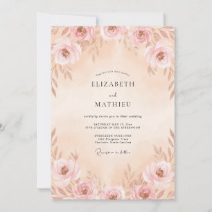 Invitación Boda Pétalo de Champán de Melocotón