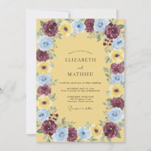 Invitación Boda Pétalo de Ciruela Amarillo