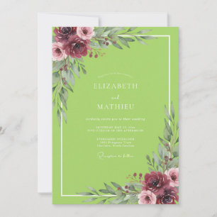 Invitación Boda Pétalo de Ciruela Chartreuse