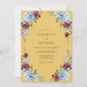 Invitación Boda Pétalo de Ciruela Mostaza
