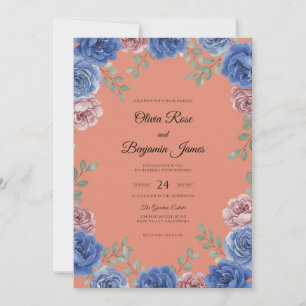Invitación Boda Pétalo de Cobaltico Albaricoque