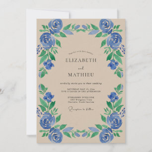 Invitación Boda Pétalo de Cobalto Azur
