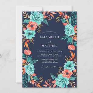 Invitación Boda Pétalo de Coral Cian