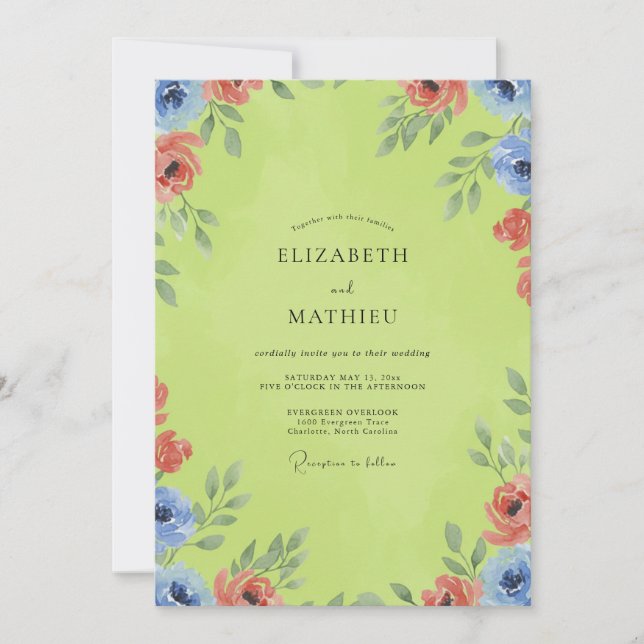 Invitación Boda Pétalo de Coral de Cidra (Anverso)