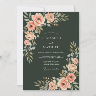 Invitación Boda Pétalo de Coral del Bosque