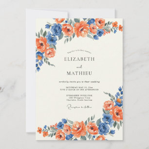 Invitación Boda Pétalo de Flor de Maíz Naranja