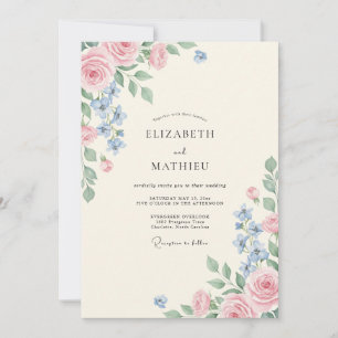 Invitación Boda Pétalo de Flor de Maíz Rubor