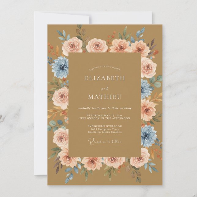 Invitación Boda Pétalo de Melocotón (Anverso)