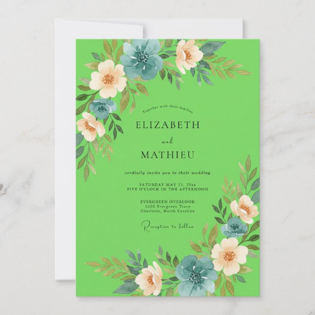 Invitación Boda Pétalo de Melocotón Lima (Anverso)