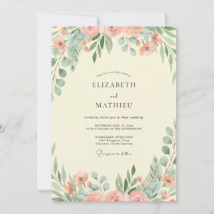 Invitación Boda Pétalo de Melocotón y Menta