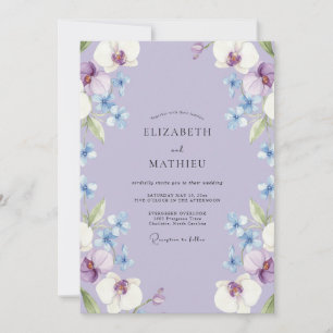 Invitación Boda Pétalo de Orquídea Periwinkle