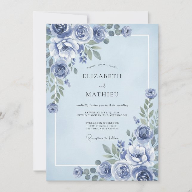 Invitación Boda Pétalo de Pizarra (Anverso)