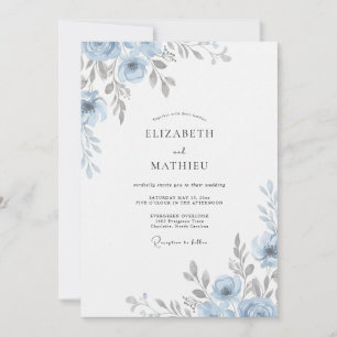 Invitación Boda Pétalo de Plata de Acero