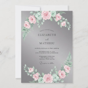 Invitación Boda Pétalo de Rosa Pizarra