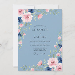 Invitación Boda Pétalo de Rubor de Acero