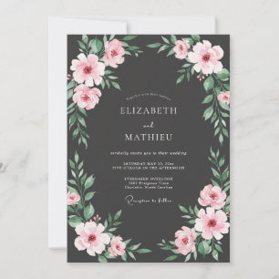 Invitación Boda Pétalo de Rubor de Carbón