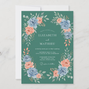 Invitación Boda Pétalo de Salmón y Centaurea